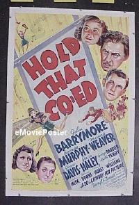 #082 HOLD THAT CO-ED linen 1sh '38 Barrymore 