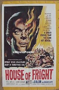#260 HOUSE OF FRIGHT 1sh '61 Hammer horror! 