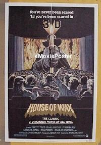 #2508 HOUSE OF WAX 1sh R81 3D Vincent Price 