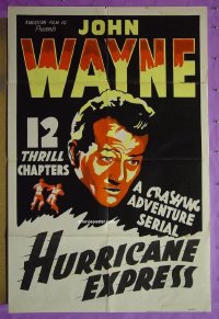 #7788 JOHN WAYNE stock 1sh '40s John Wayne by Komak, Hurricane Express