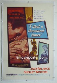 #2876 I DIED A 1000 TIMES linen one-sheet '55 Palance