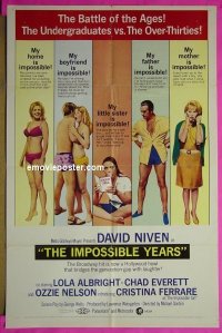 #7865 IMPOSSIBLE YEARS 1sh '68 Niven 