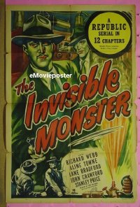 #324 INVISIBLE MONSTER 1sh '50 serial 