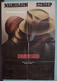 r818 IRONWEED one-sheet movie poster '87 Jack Nicholson, Meryl Streep