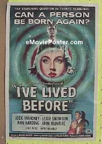 f545 I'VE LIVED BEFORE one-sheet movie poster '56 reincarnation!