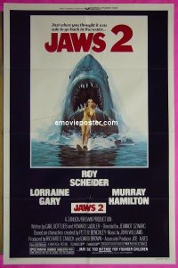 #1553 JAWS 2 1sh '78 Scheider, sharks 