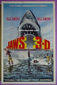 #327 JAWS 3-D advance 1sh '83 Dennis Quaid 