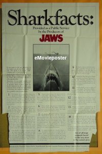 #2469 JAWS shark facts style 1sh '75 Spielberg