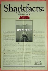 #289 JAWS shark facts style 1sh '75 Spielberg, Scheider