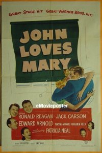 #1570 JOHN LOVES MARY 1sh '49 Ronald Reagan 
