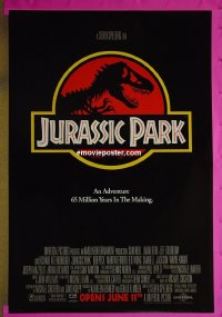 #193 JURASSIC PARK 2side adv 1sh'93 Spielberg 