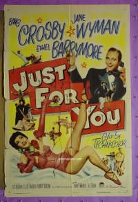 #7841 JUST FOR YOU 1sh '52 Bing Crosby, Wyman