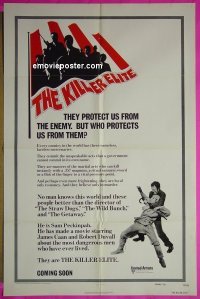 r863 KILLER ELITE advance one-sheet movie poster '75 James Caan, Peckinpah