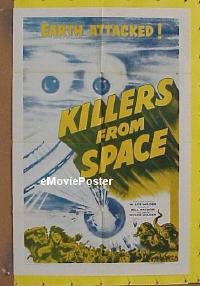 #025 KILLERS FROM SPACE 1sh R57 Thomas auto! 