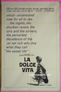 #7936 LA DOLCE VITA 1sh R66 Federico Fellini 