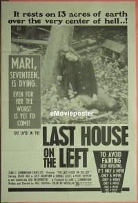 #346 LAST HOUSE ON THE LEFT 1sh '72 Craven 