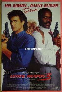 #433 LETHAL WEAPON 3 1sh '92 Gibson, Glover 