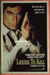 #098 LICENCE TO KILL teaser 1sh 89 James Bond 