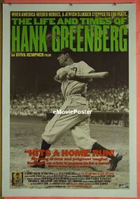 #435 LIFE & TIMES OF HANK GREENBERG 1sh '99 