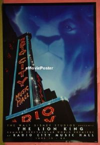 #439 LION KING 1sh '94 Radio City 