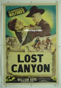 #101 HOPALONG CASSIDY stock style B linen 1sh '40s Hopalong Cassidy, Lost Canyon