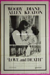r927 LOVE & DEATH style B one-sheet movie poster '75 Woody Allen, Keaton