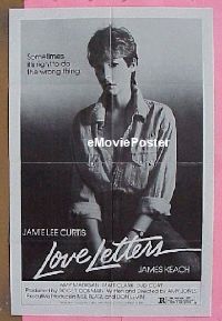 r932 LOVE LETTERS one-sheet movie poster '83 Jamie Lee Curtis