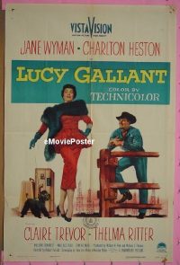 #7941 LUCY GALLANT 1sh '55 Charlton Heston