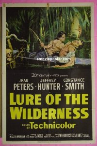 #1503 LURE OF THE WILDERNESS 1sh '52 Peters 