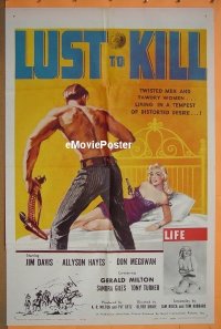 Q090 LUST TO KILL one-sheet movie poster '59 top bad girl image!