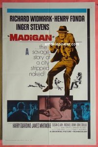 r945 MADIGAN one-sheet movie poster '68 Richard Widmark, Henry Fonda