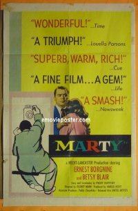 #9473 MARTY 1sh '55 Delbert Mann, Borgnine 