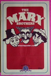 #2622 MARX BROTHERS 1sh '70s great Hirschfeld art of Groucho, Harpo & Chico!