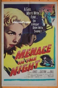 Q158 MENACE IN THE NIGHT one-sheet movie poster '58 #1 target!