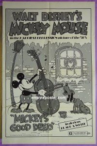A792 MICKEY'S GOOD DEED one-sheet movie poster R74 Mickey Mouse!