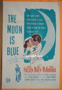 #1877 MOON IS BLUE 1sh '53 Holden, Niven 
