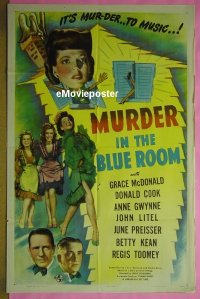 #417 MURDER IN THE BLUE ROOM 1sh '44 Cook 