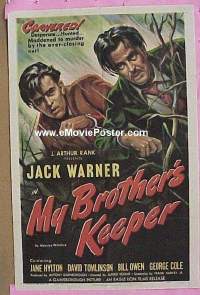 #3890 MY BROTHER'S KEEPER 1sh '49 Jack Warner