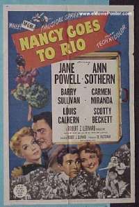 #317 NANCY GOES TO RIO 1sh '50 Powell 