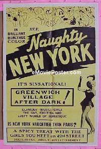 #7556 NAUGHTY NEW YORK 1sh '59 Big Apple sex! 