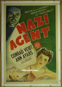 #063 NAZI AGENT linen 1sh '42 Veidt, Ayars 