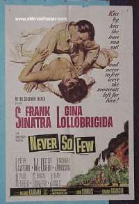 A881 NEVER SO FEW one-sheet movie poster '59 Frank Sinatra, Lollobrigida