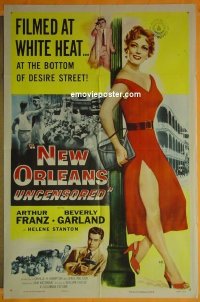 #1586 NEW ORLEANS UNCENSORED 1sh '54 Garland 