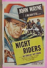 #023 JOHN WAYNE stock 1sh 1953 great image of The Duke, Night Riders