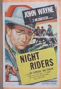 #355 JOHN WAYNE stock 1sh 1953 great image of The Duke, Night Riders