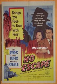 Q256 NO ESCAPE one-sheet movie poster '53 Lew Ayres, Tufts