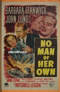 #357 NO MAN OF HER OWN 1sh '50 Stanwyck 
