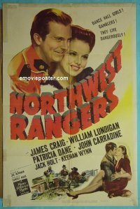 Q266 NORTHWEST RANGERS one-sheet movie poster '42 James Craig
