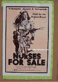 Q272 NURSES FOR SALE one-sheet movie poster '71 sado-sexploitation