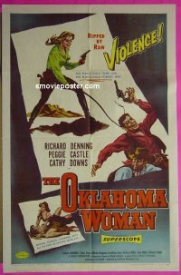 Q283 OKLAHOMA WOMAN one-sheet movie poster '56 western bad girl!